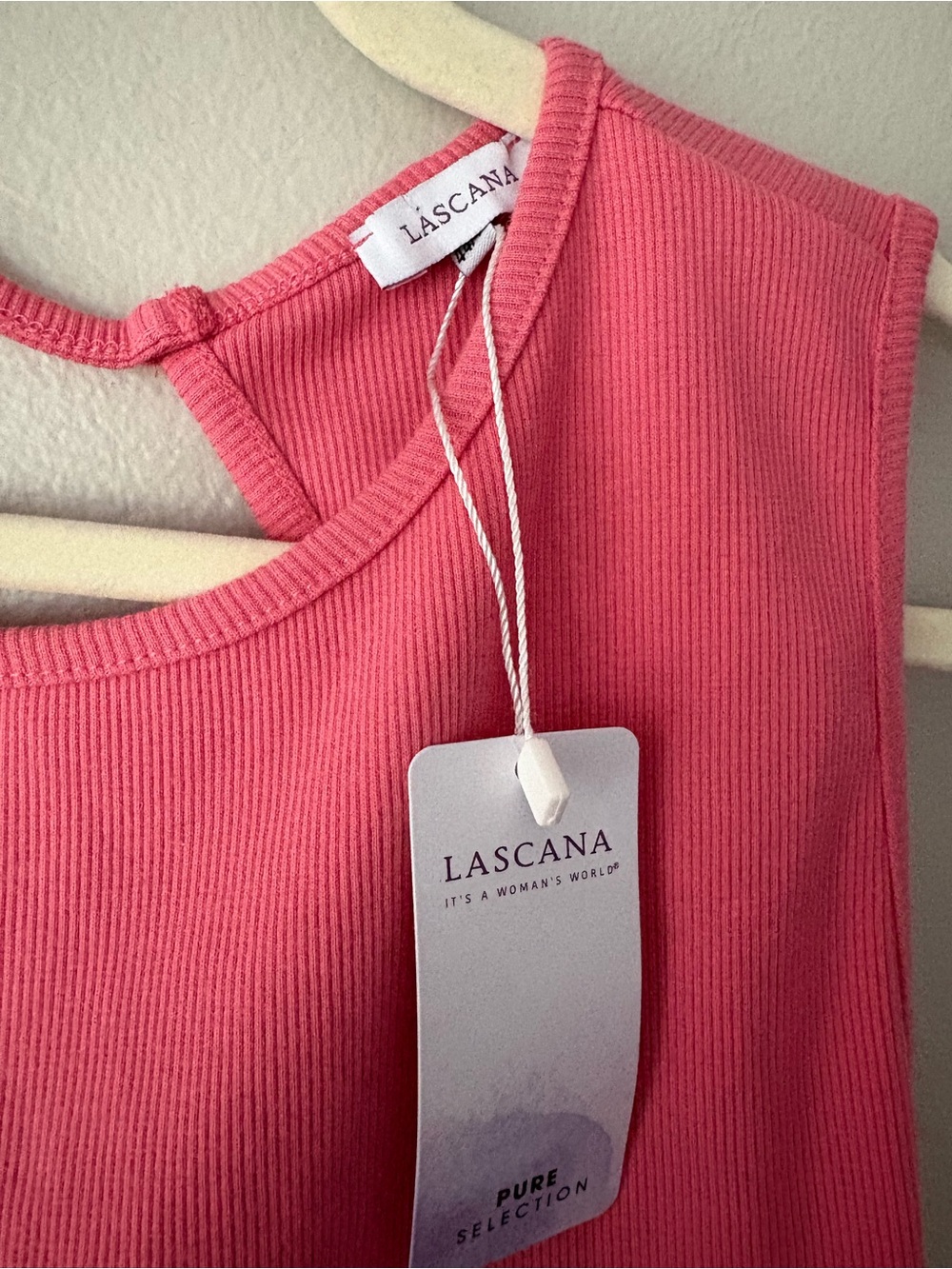 Lascana Women’s Open Back Cutout Crewneck Tank Top Coral Solid Size 12/14 - Picture 5 of 9